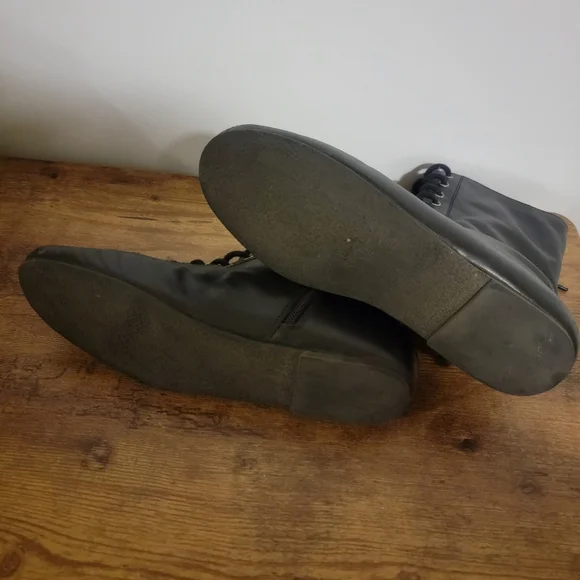 Free People Black Leather Lace Up Ankle Boots Size 9 - Picture 6 of 8